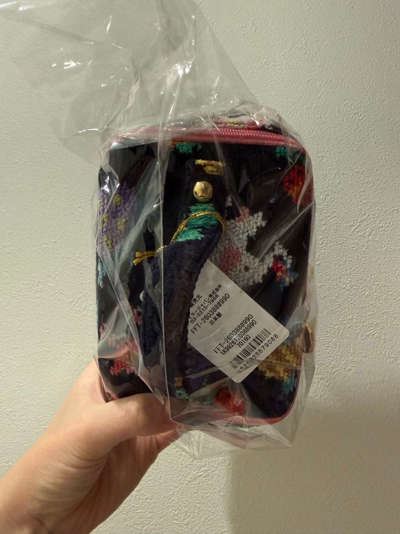 フェイラー　神崎恵　バニティポーチ　ネイビー