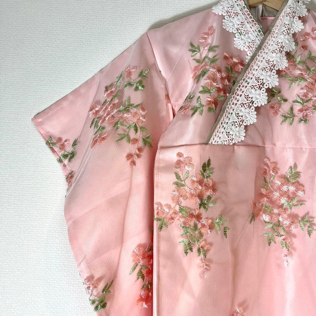 キャサリンコテージ 花刺繍チュールレース着物ワンピース＆ 被布セット　和装