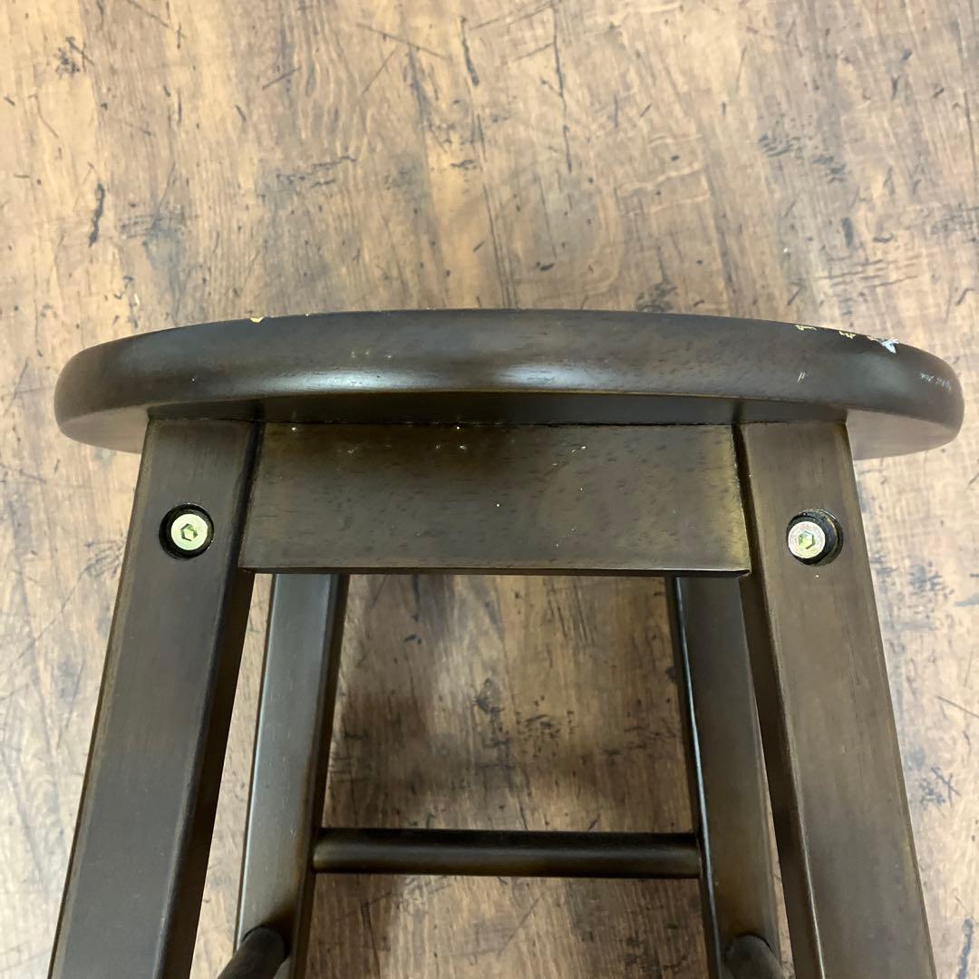 A-2 昭和レトロ 木製 バースツール ハイチェア スツール 椅子 丸椅子 イス