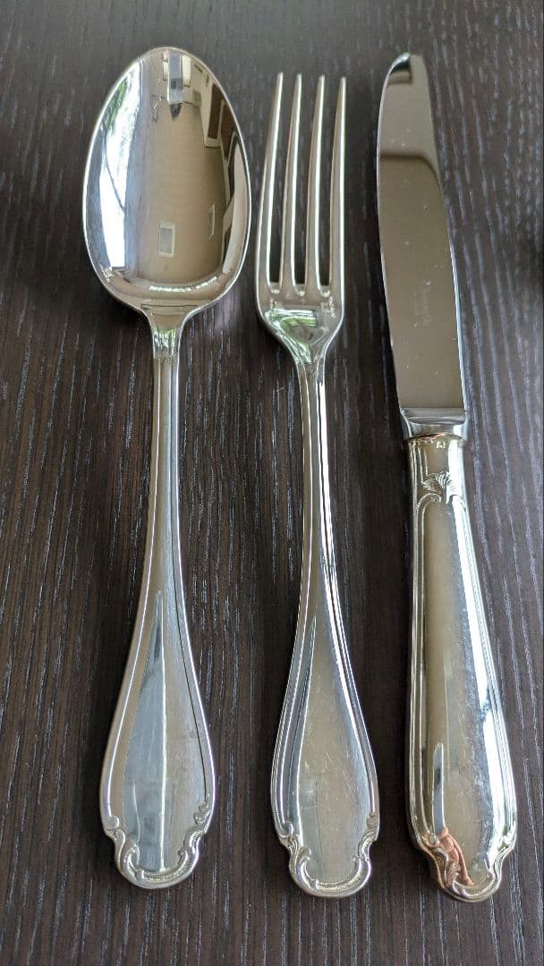 クリストフル【ポンパドール】 テーブルサイズ〈フォーク スプーン ナイフ〉計6点