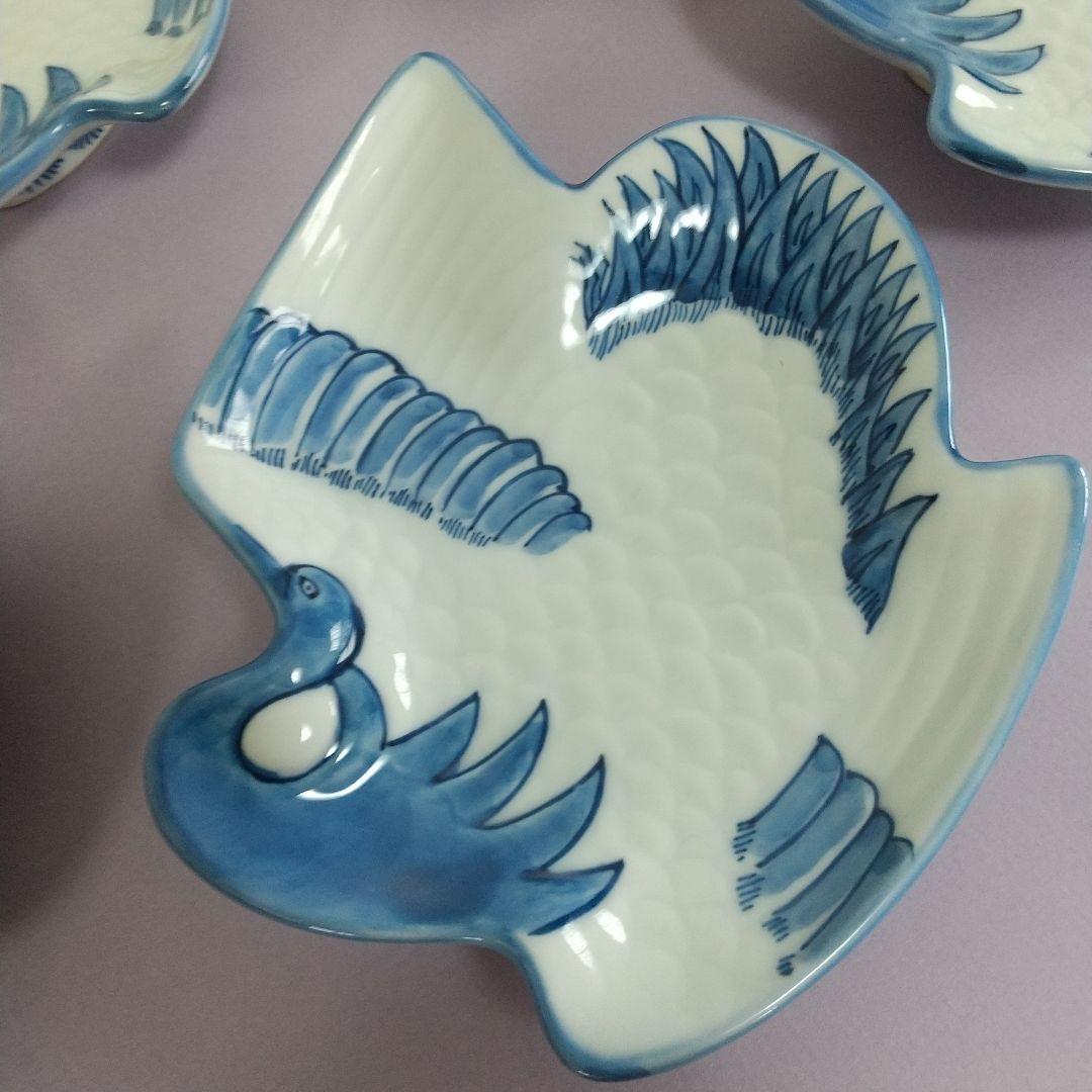 源右衛門⭐️染付鶴形 銘々皿 五枚組