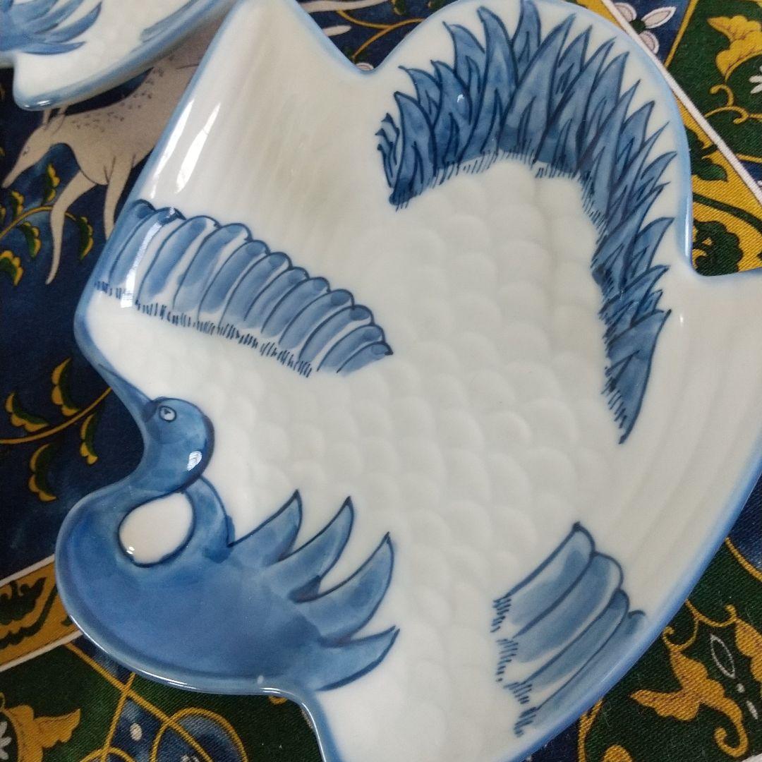 源右衛門⭐️染付鶴形 銘々皿 五枚組