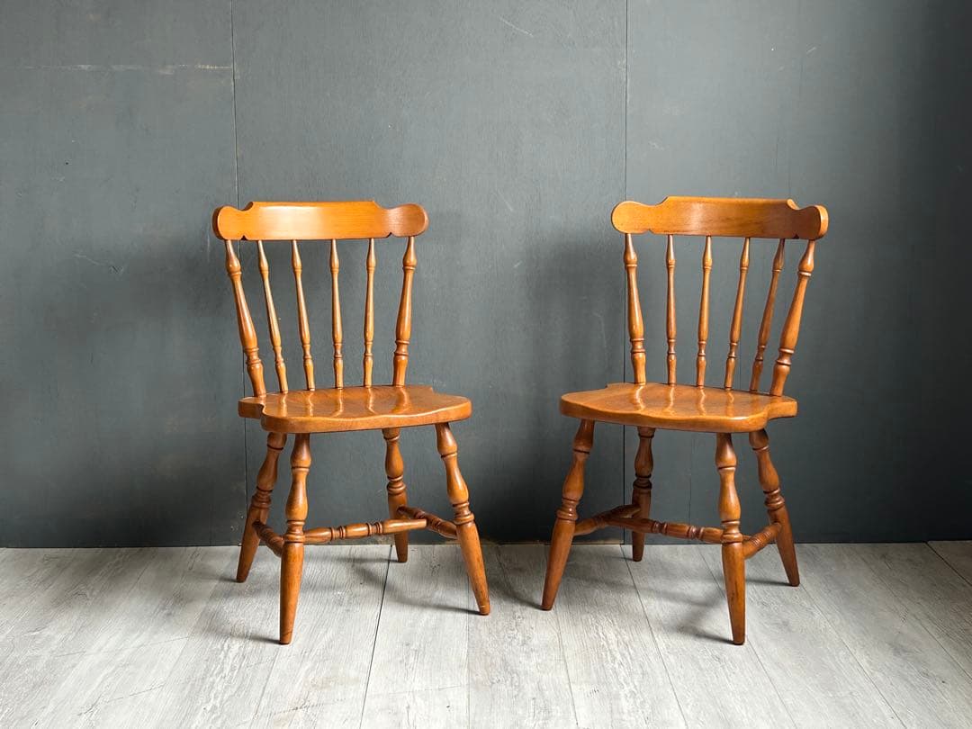 ②飛騨産業　キツツキマーク　ウィンザーチェア　スポークチェア　ヴィンテージ　nz