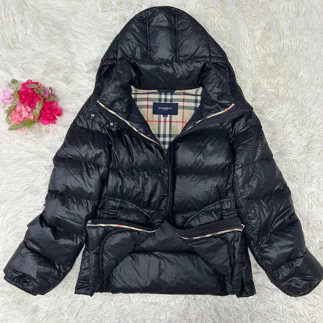 【極美品/L】バーバリーロンドン ダウンジャケット メガノバチェック 黒