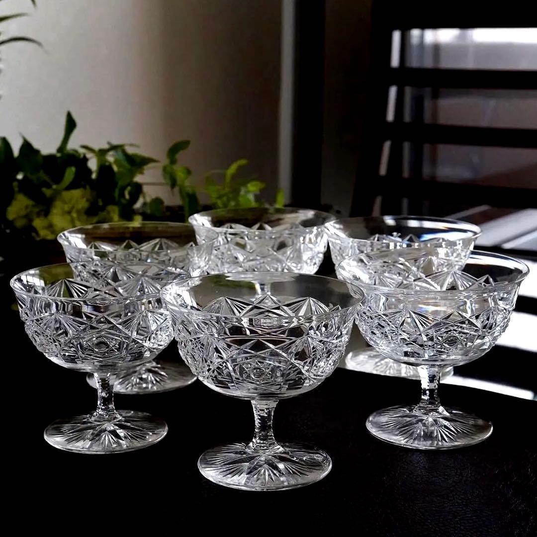 希少★オールドバカラ ラグニー★ラニー シャンパンクープ グラス 6脚セット美品