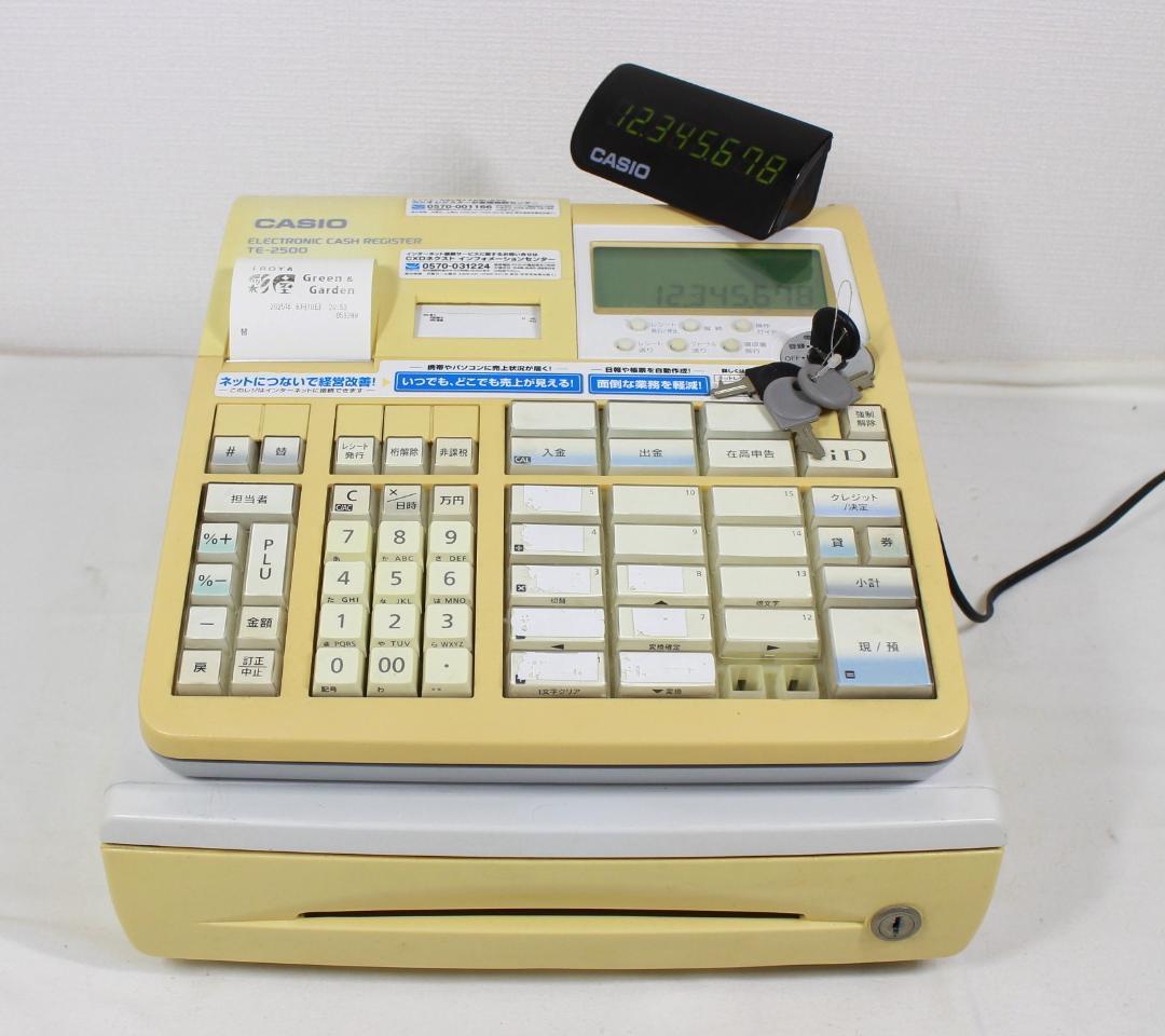 CASIO TE-2500 カシオ　レジスター ペーパー 取説付　動作OK