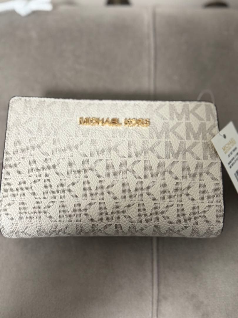 新品未使用MICHAEL KORS 二つ折り財布 ホワイト/グレー