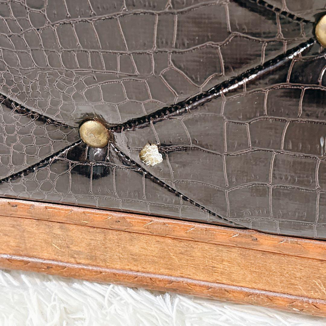 ✨送料無料✨ アンティーク スツール ボックス 収納ボックス クロコ型押し 宝箱