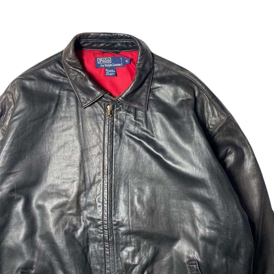 り*す様 【極上】90s 00s ラルフローレン レザージャケット ポニー無し