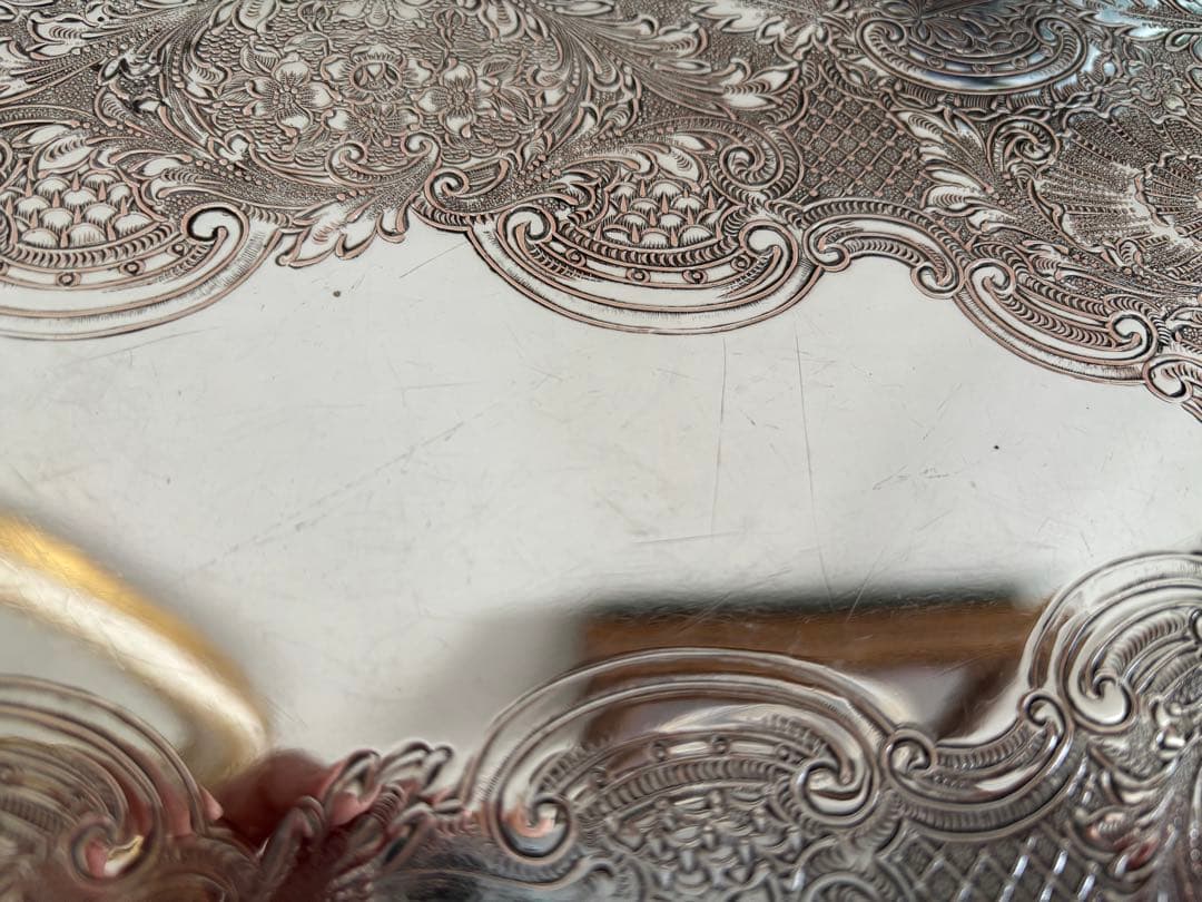 アンティーク／ヴィンテージ　サンドイッチトレー　シルバープレート