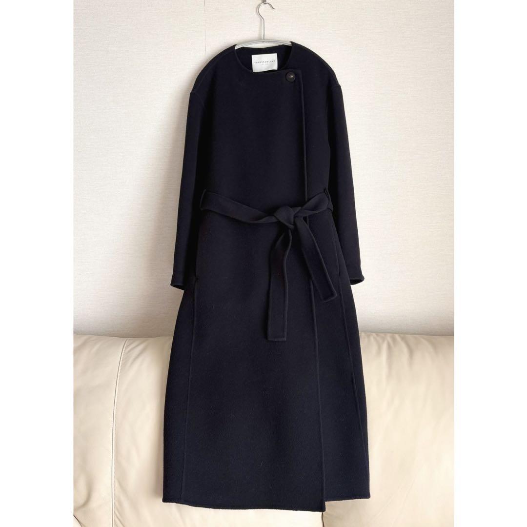 トゥモローランド　プレミアムウールリバーノーカラーコート