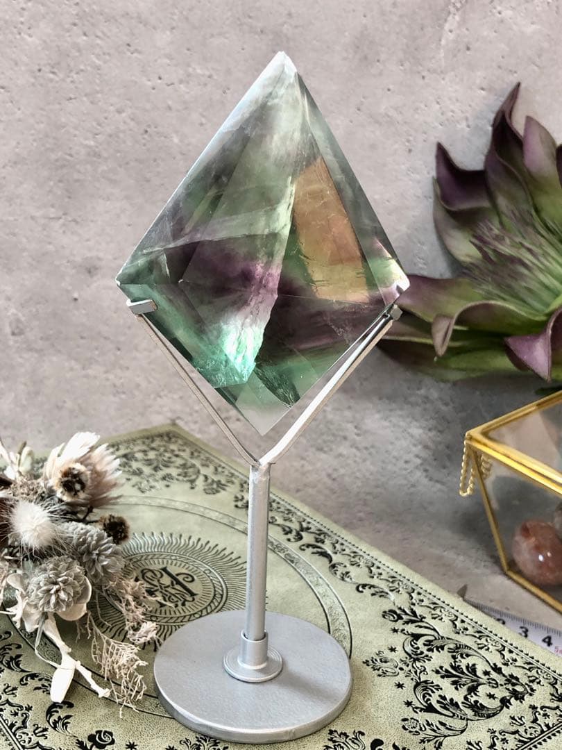 フローライト　ダイヤモンド　キャンデー　フローライト　スタンド付き