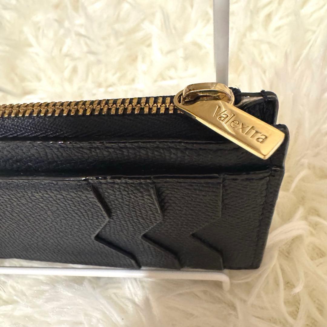 未使用級 Valextra 高級 レザー フラグメントケース カード 小銭 黒