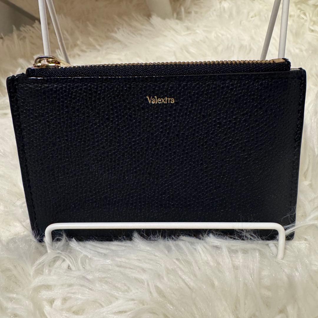 未使用級 Valextra 高級 レザー フラグメントケース カード 小銭 黒