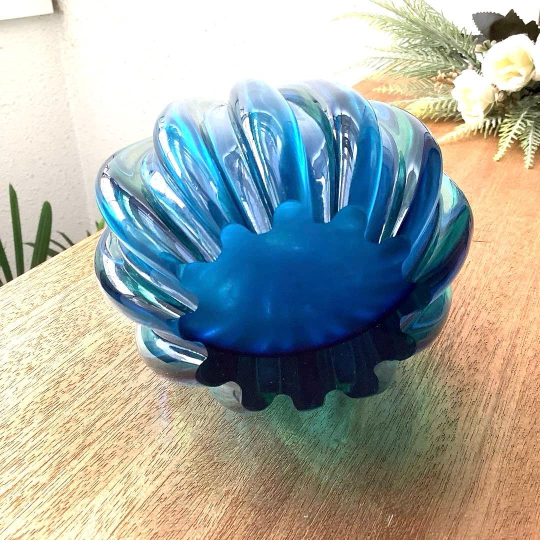 【ブルー&グリーン　2層ガラス】　フラワーベース