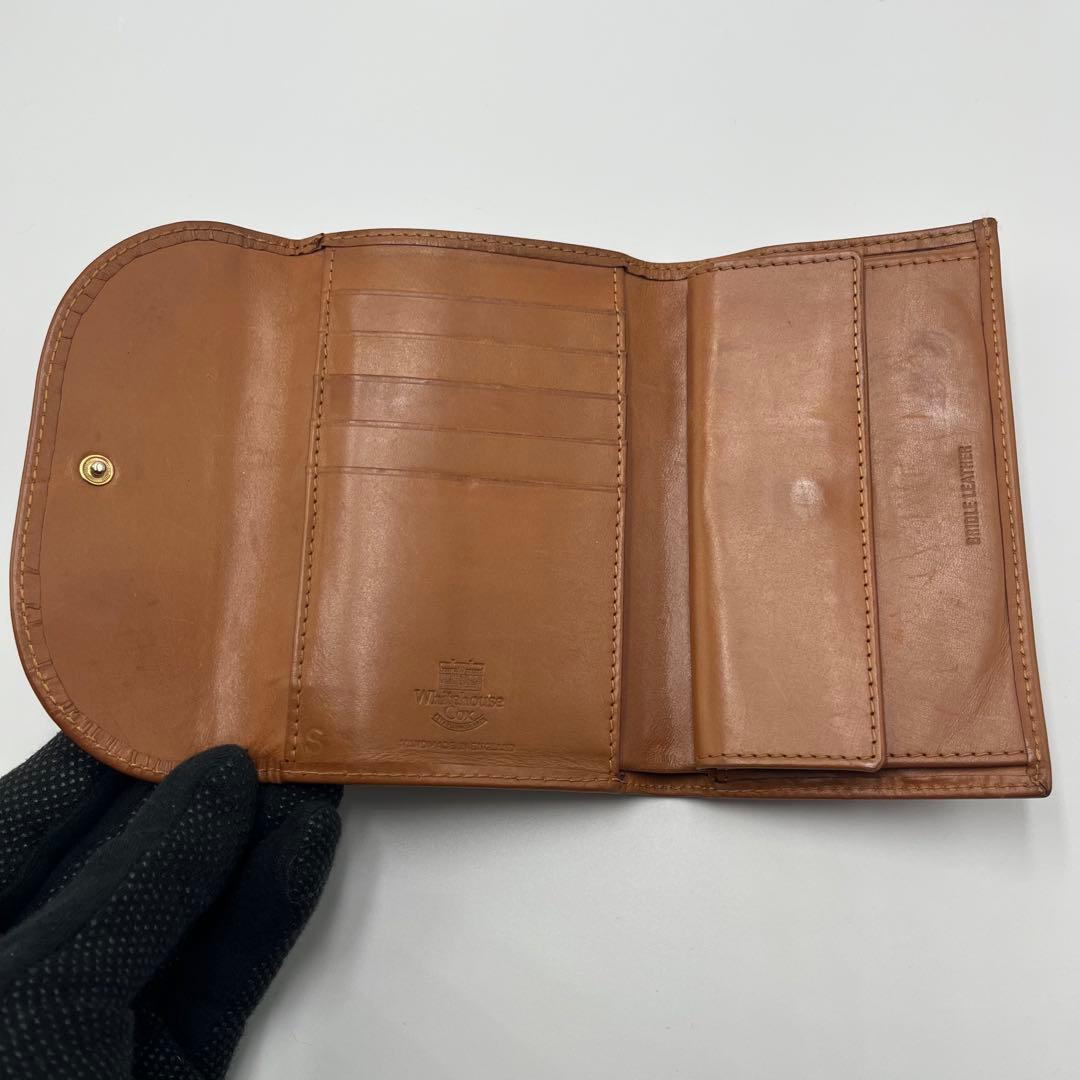 希少 Whitehouse Cox 三つ折り財布 ブラウン ブライドルレザー