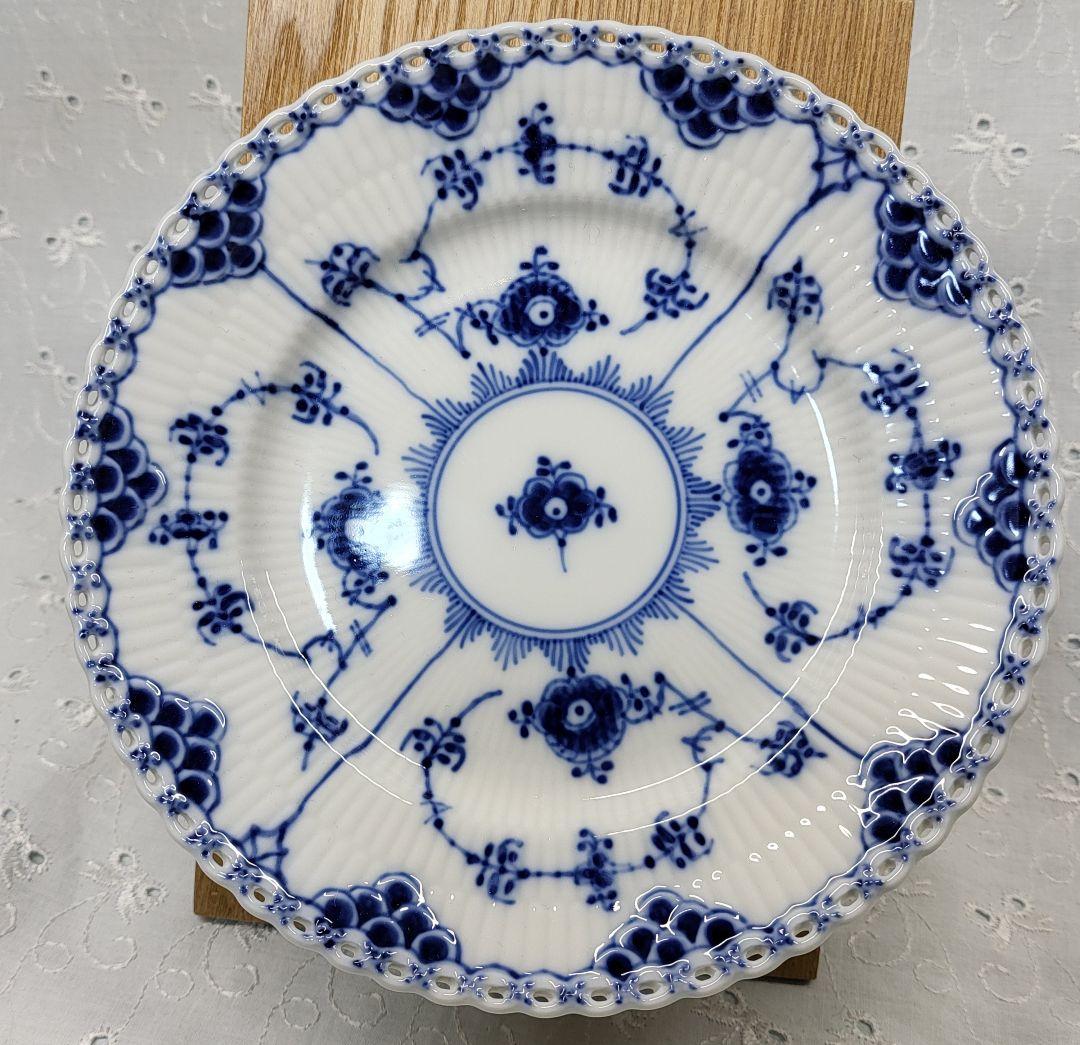 濃い✨ロイヤルコペンハーゲン ブルーフルーテッド フルレース プレート17 皿