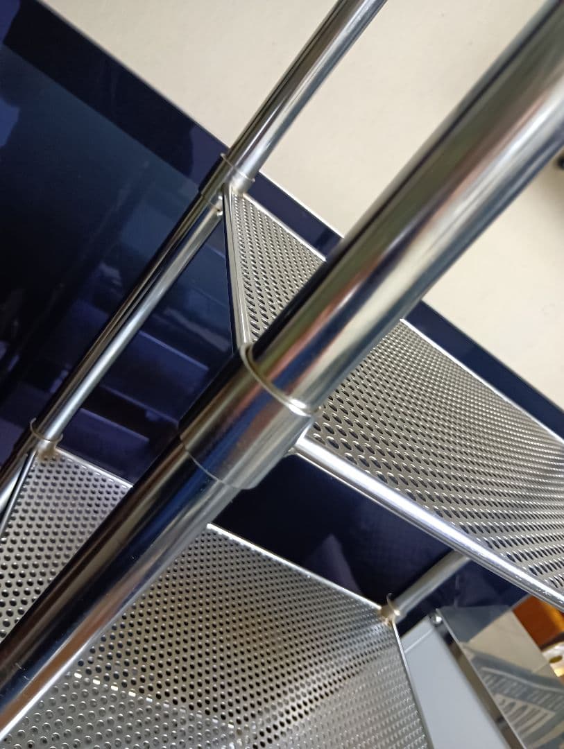 希少　1980's　スペースエイジ　パンチングメタル　ステン　シェルフ　ワゴン