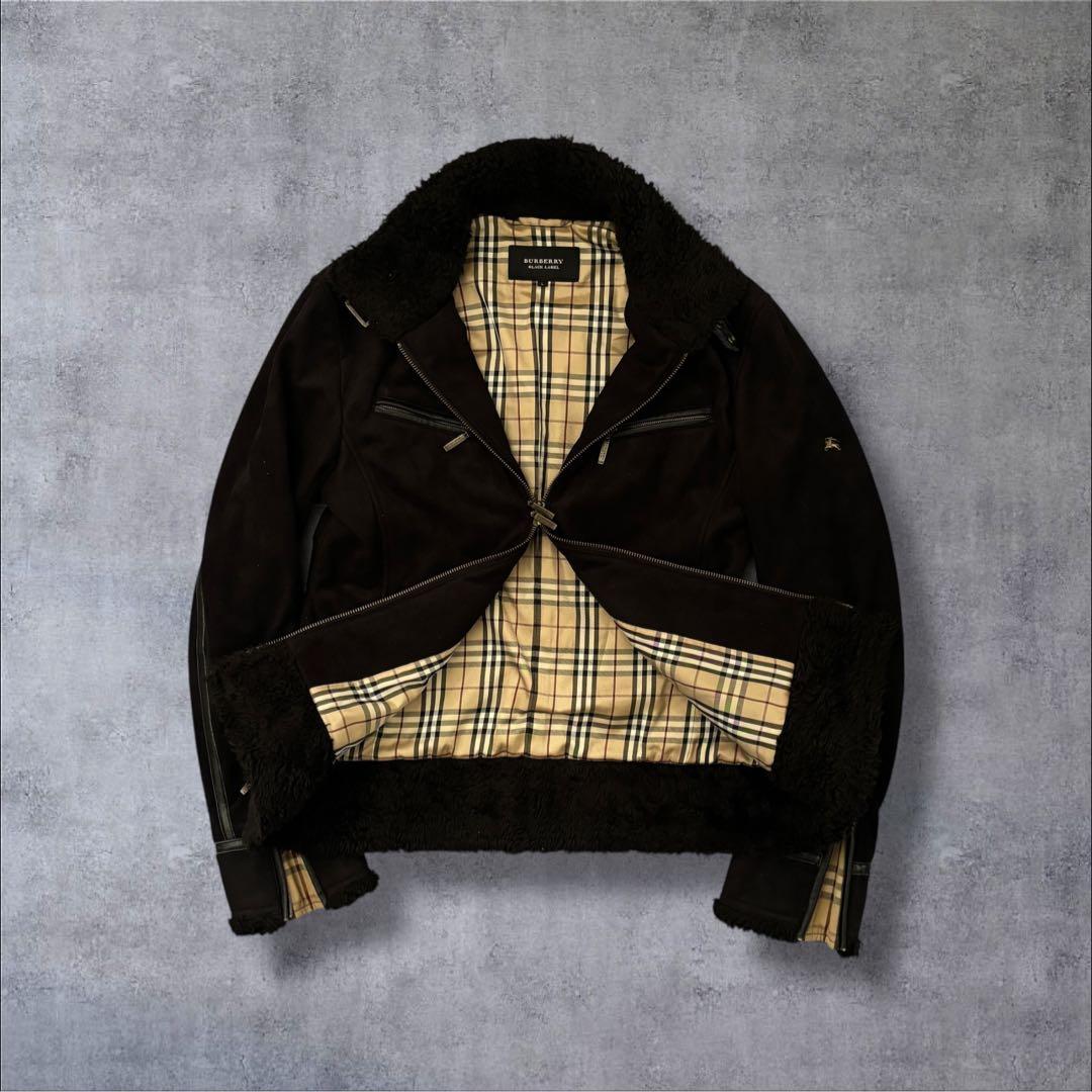リョウ！入手困難▲バーバリーブラックレーベル ムートン ジャケット コート