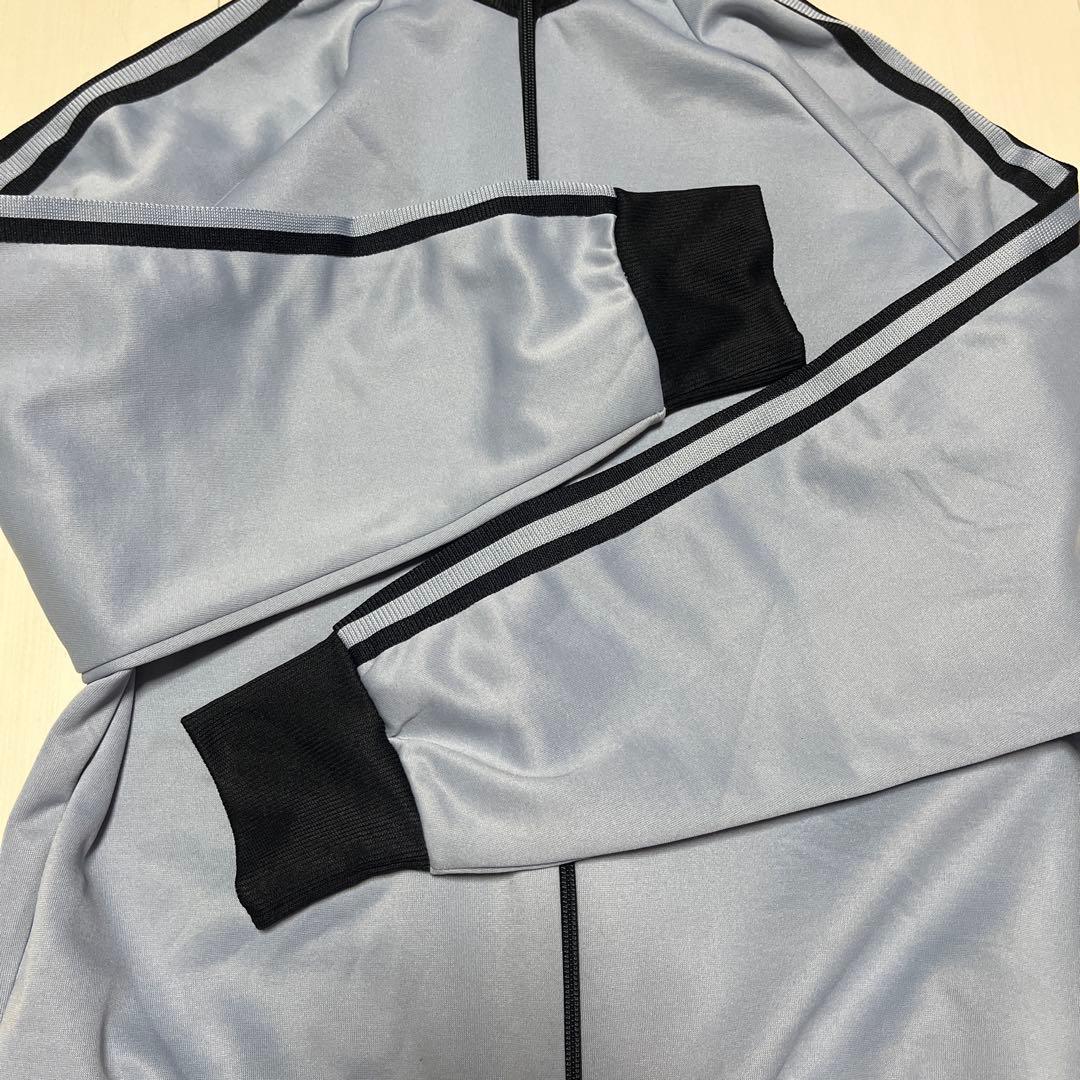 80's adidas デサント製 トラックジャケット グレー‪×黒 L程度