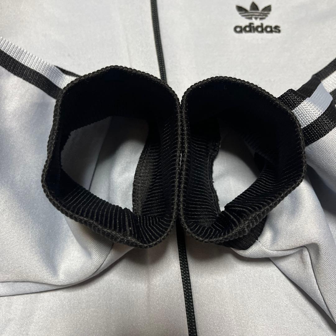 80's adidas デサント製 トラックジャケット グレー‪×黒 L程度