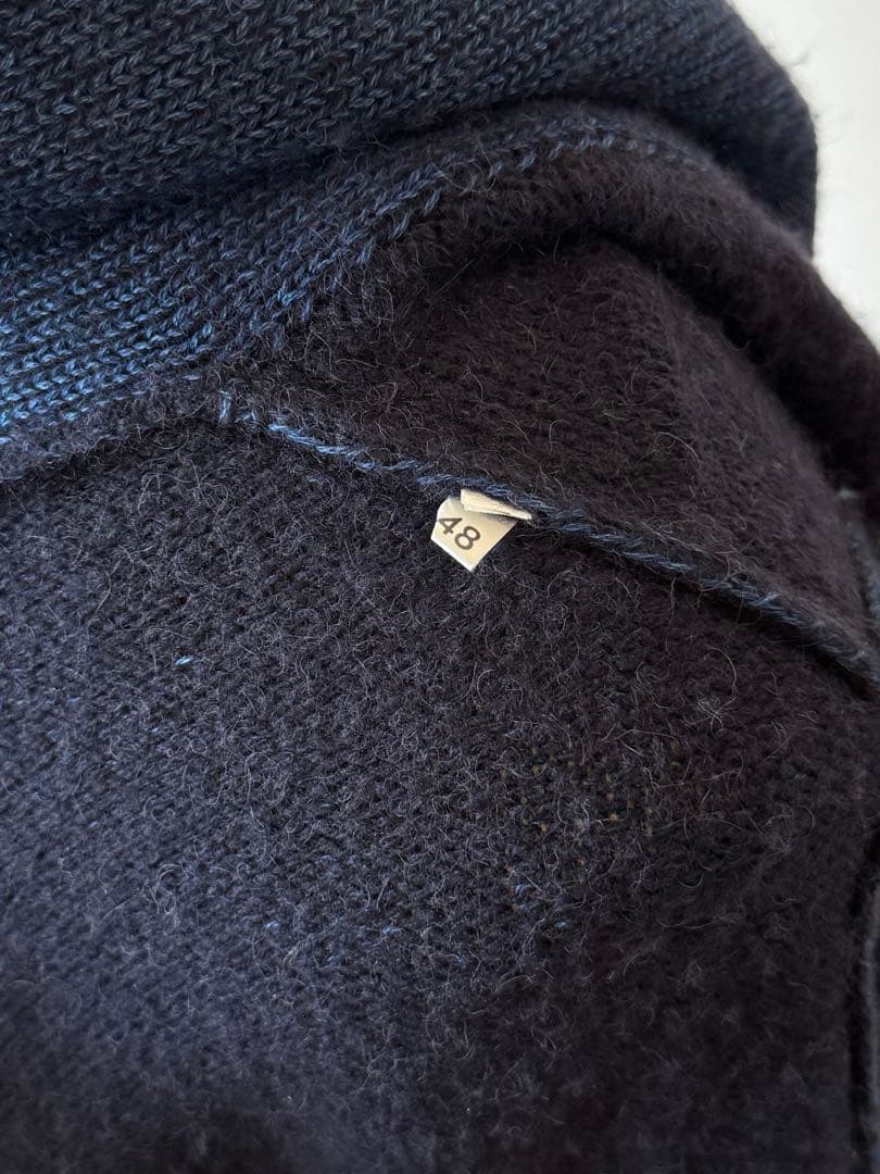 PANICALE ブルー ショールカラー カーディガン キャメル・コットン