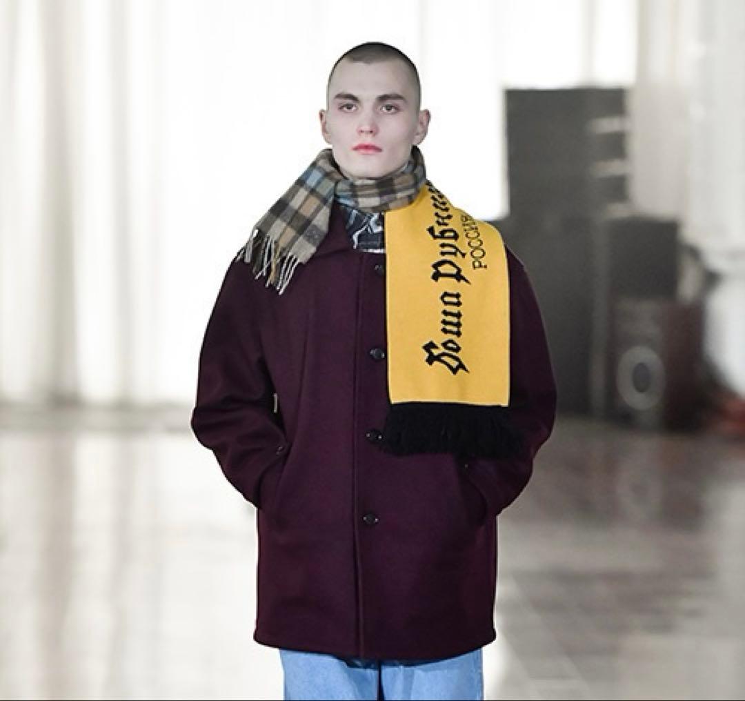 小物 gosha rubchinskiy MIX CHECK SCARF YELLOW