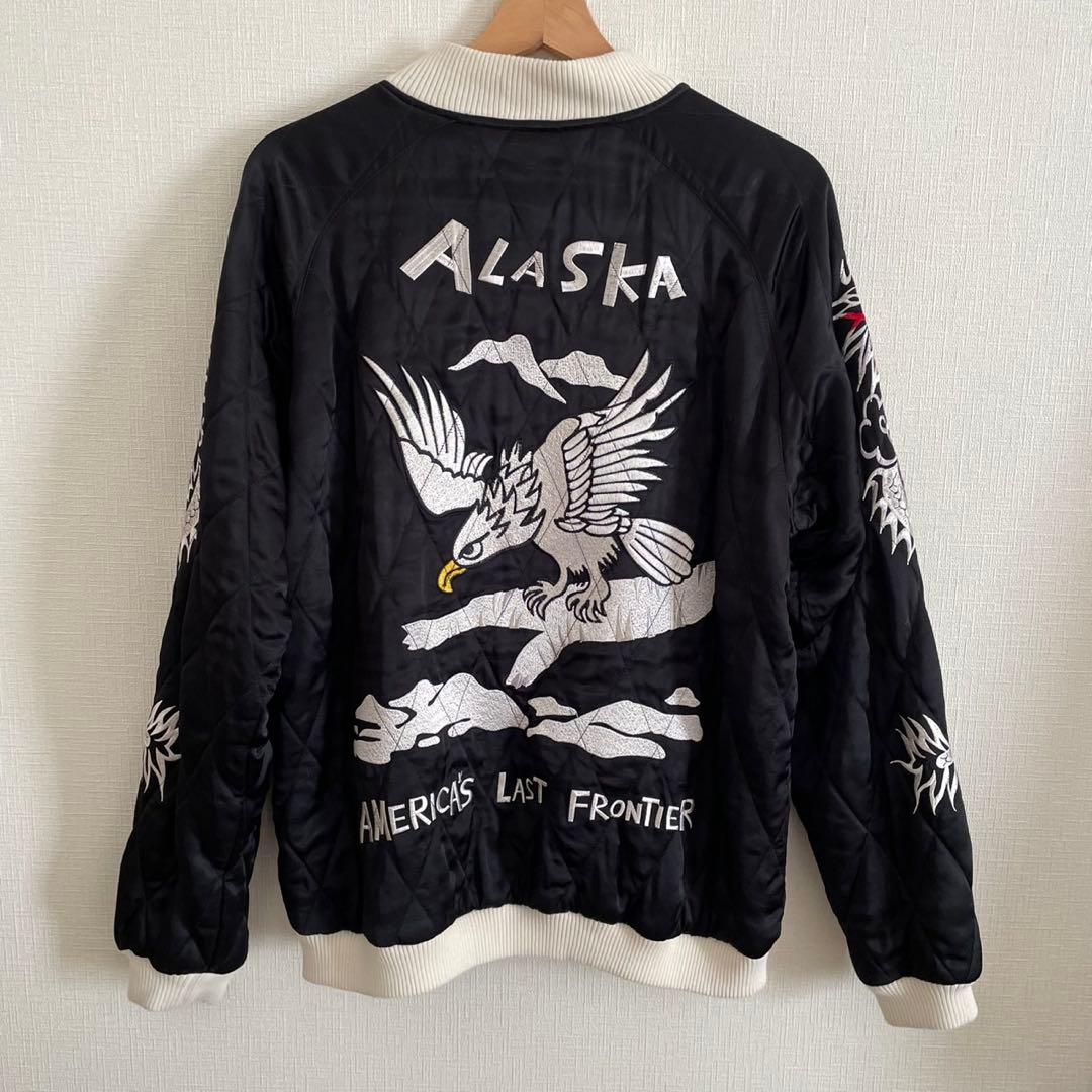 HOUSTON JAPAN ALASKA 刺繍スカジャン ブラック