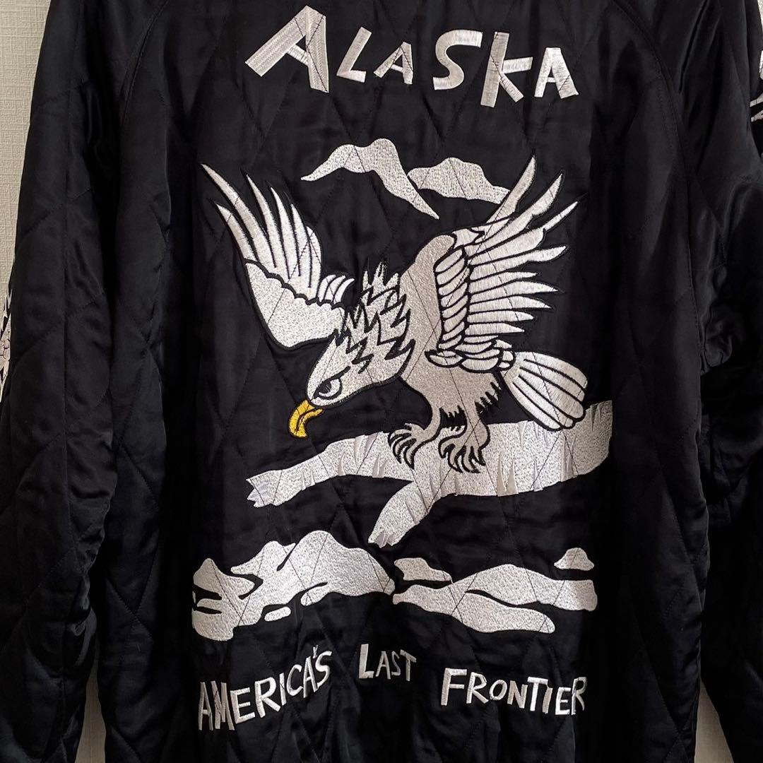 HOUSTON JAPAN ALASKA 刺繍スカジャン ブラック