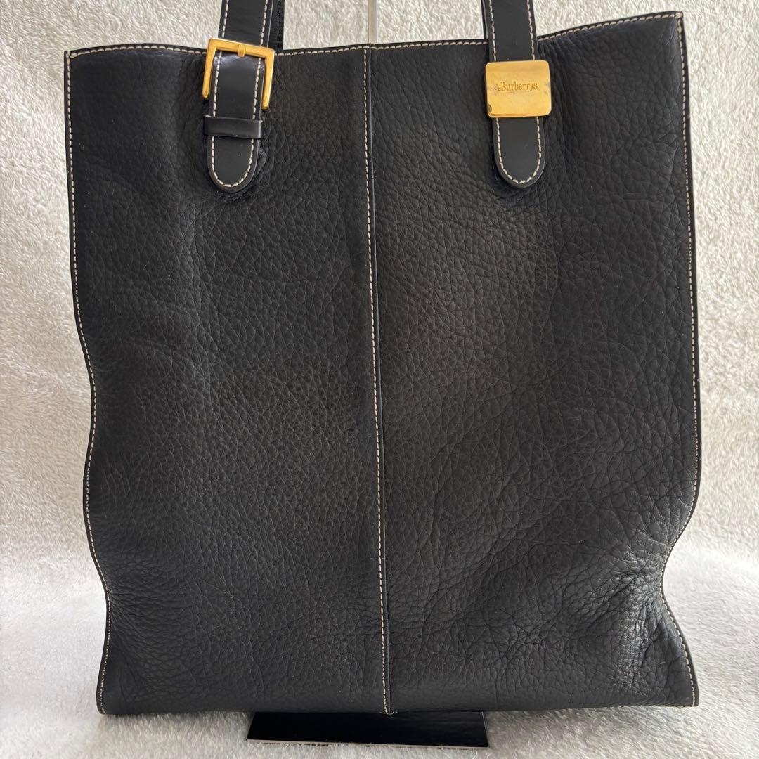 ✨美品✨ BURBERRY バーバリー レザー トートバッグ ブラック 黒 本革