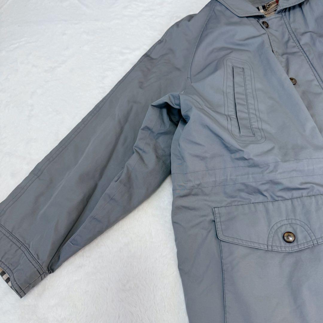 美品✨バーバリーズ　ステンカラーコート　ノバチェック　ライナー付き　グレー M