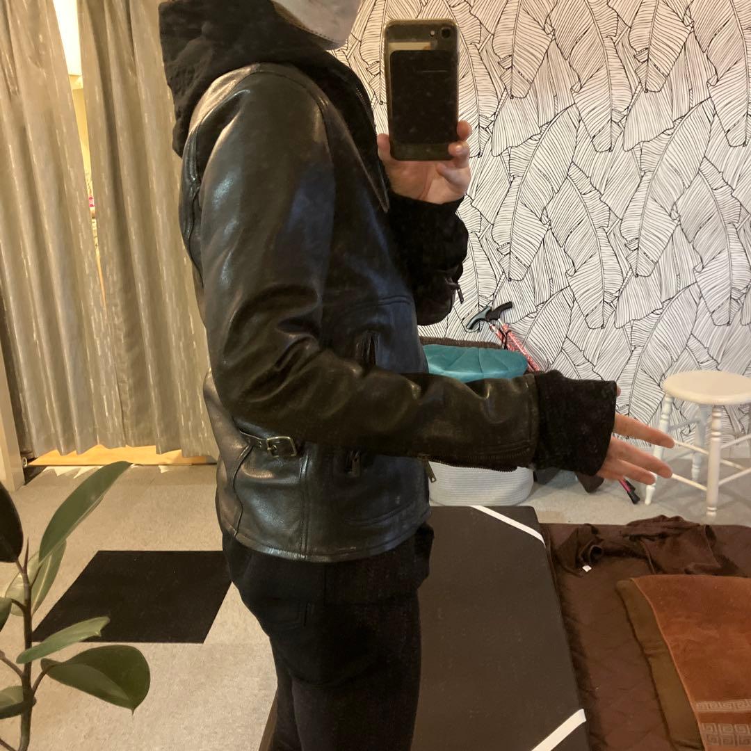 ヒステリックグラマー ライダースジャケット レザージャケット シングル 山羊革