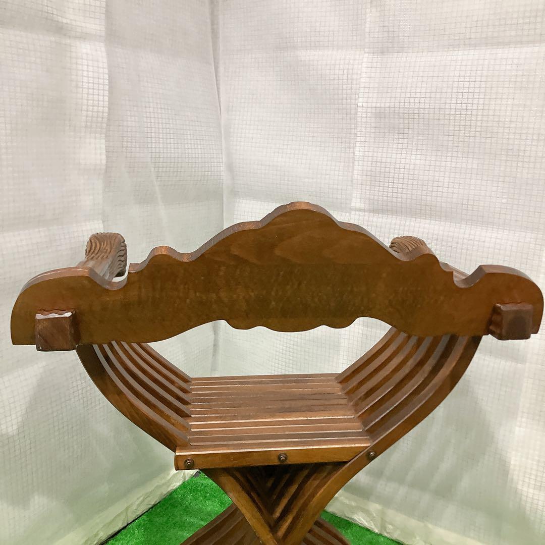 美品 イタリア製 サヴォナローラチェア ライオンチェア 折り畳み椅子