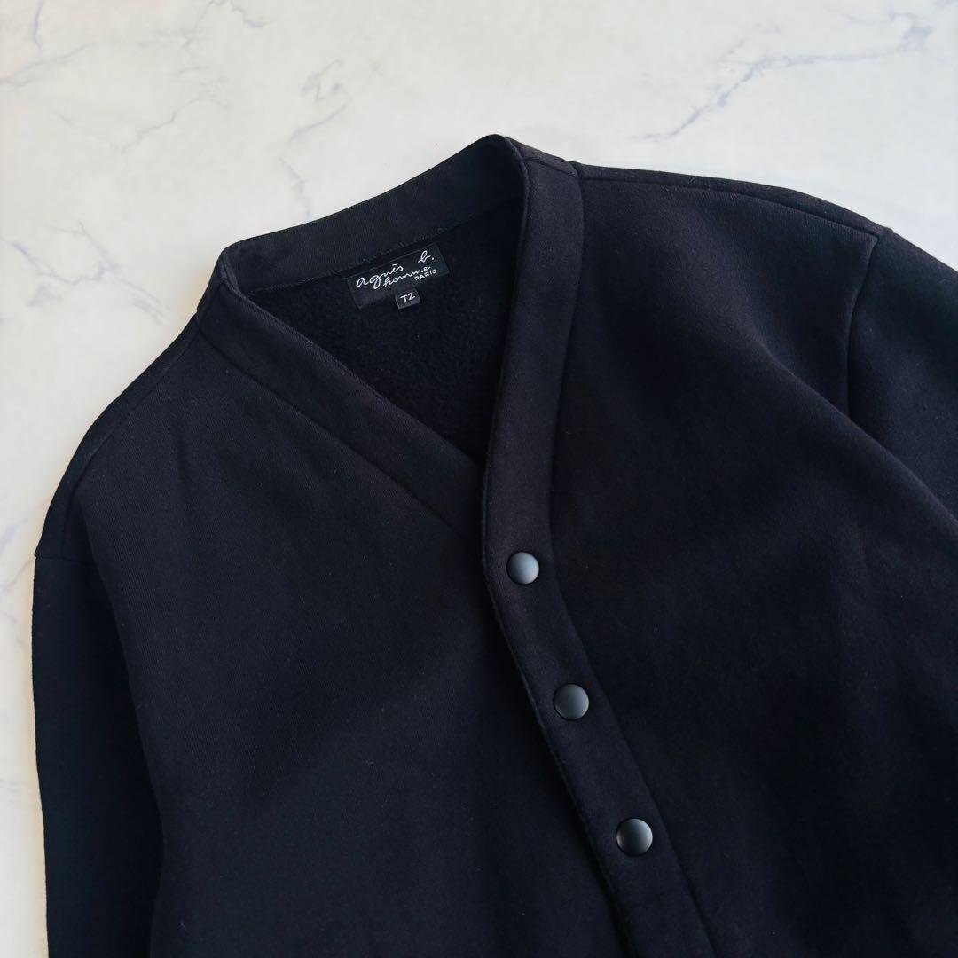 アニエスベー オム プレッション カーディガン 黒ボタン オールブラック