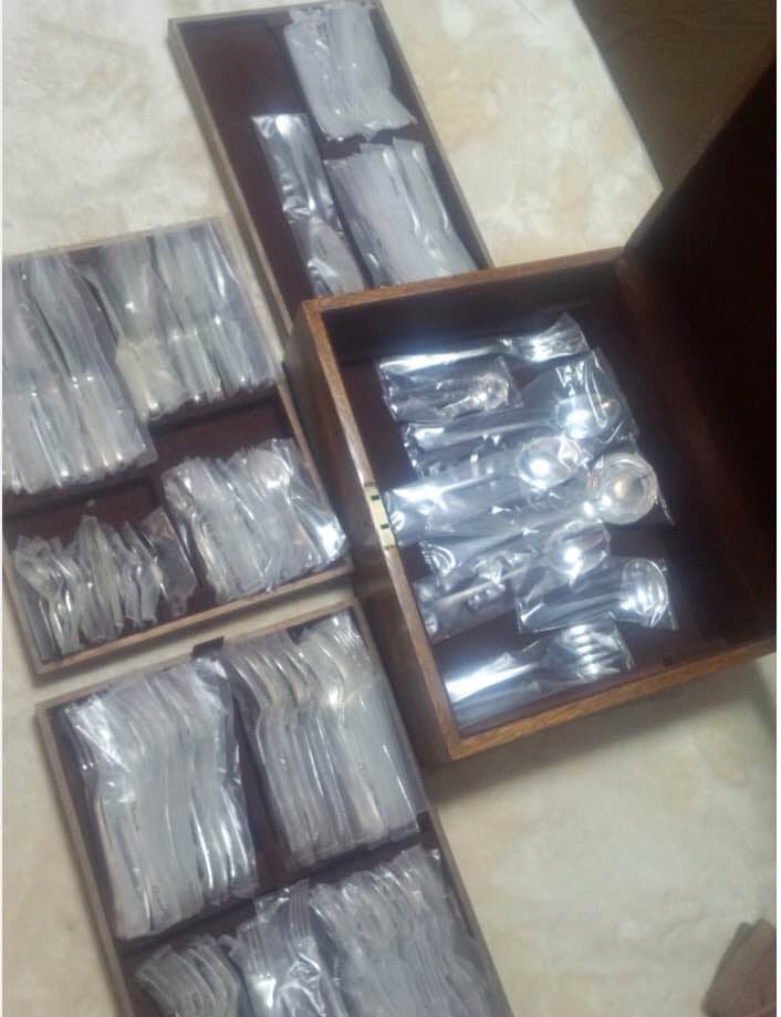 クリストフル 食器 高級 骨董品 木箱 お祝い シルバー フォーク カラトリー