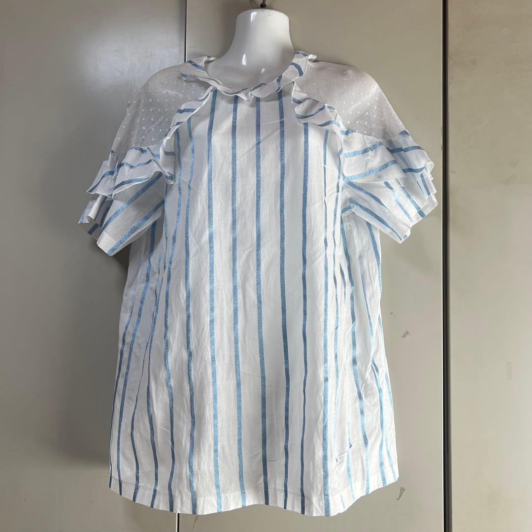 RED VALENTINOレッドヴァレンティノ　チュールラメフリルブラウス　40