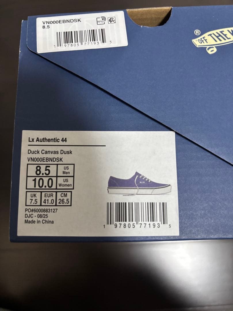 靴 Vans authentic DUCK CANVAS DUSK 26.5cm