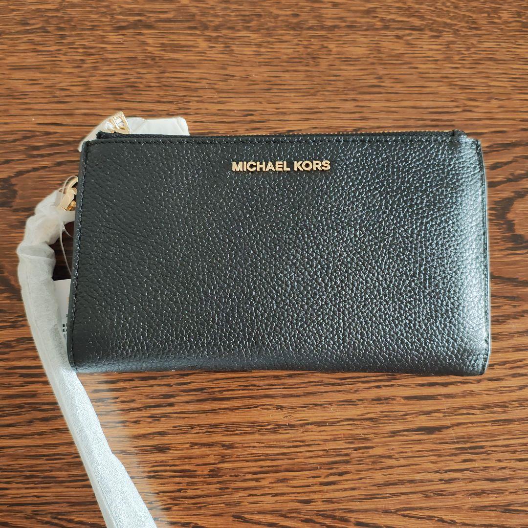 【新品・未使用】MICHAEL KORS ブラックレザー長財布 リストレット
