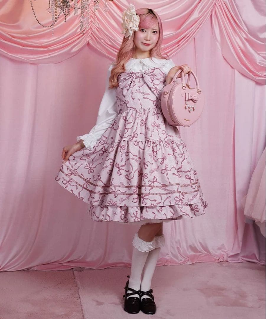 アクシーズファム　ポエティック　リボン　ジャンパースカート　axes femme