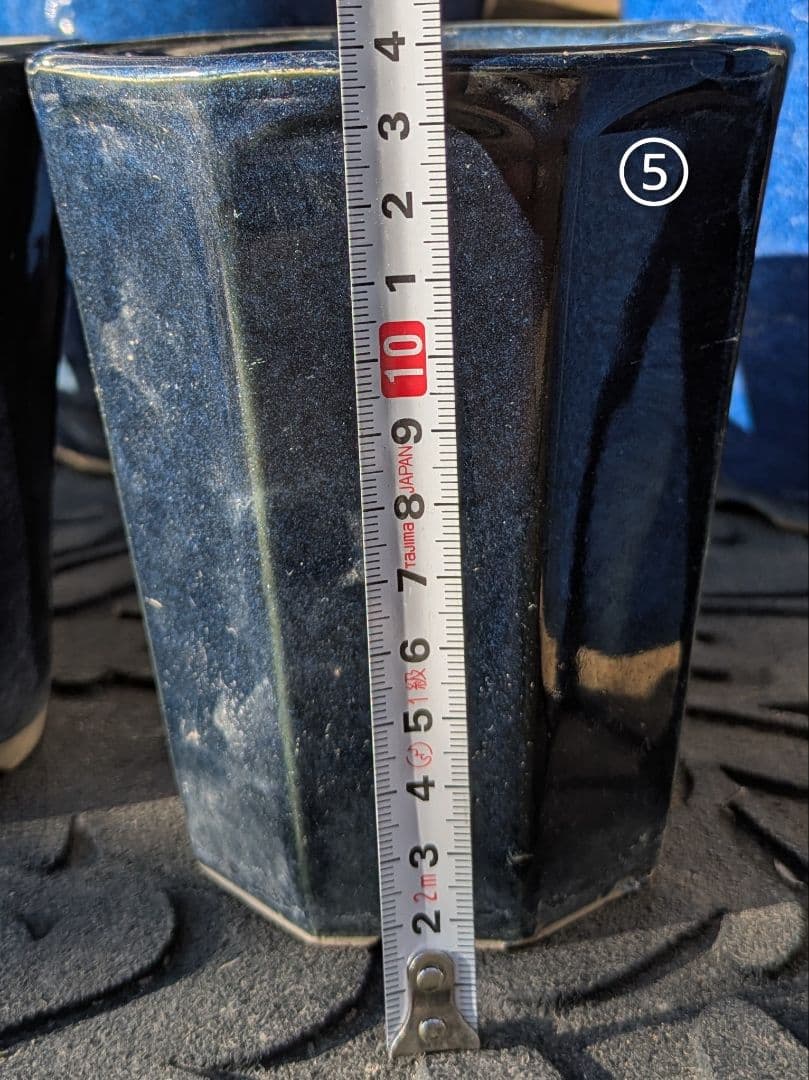 ★青い陶器製植木鉢8個セット