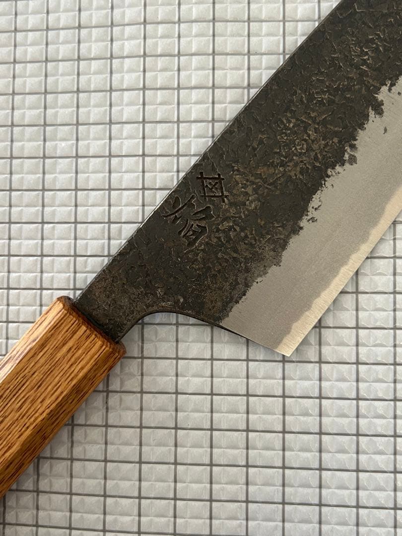 堺孝行 包丁 牛刀 牛刀包丁 焔 紅蓮 安来鋼青紙二号 八角柄 225mm ⑥