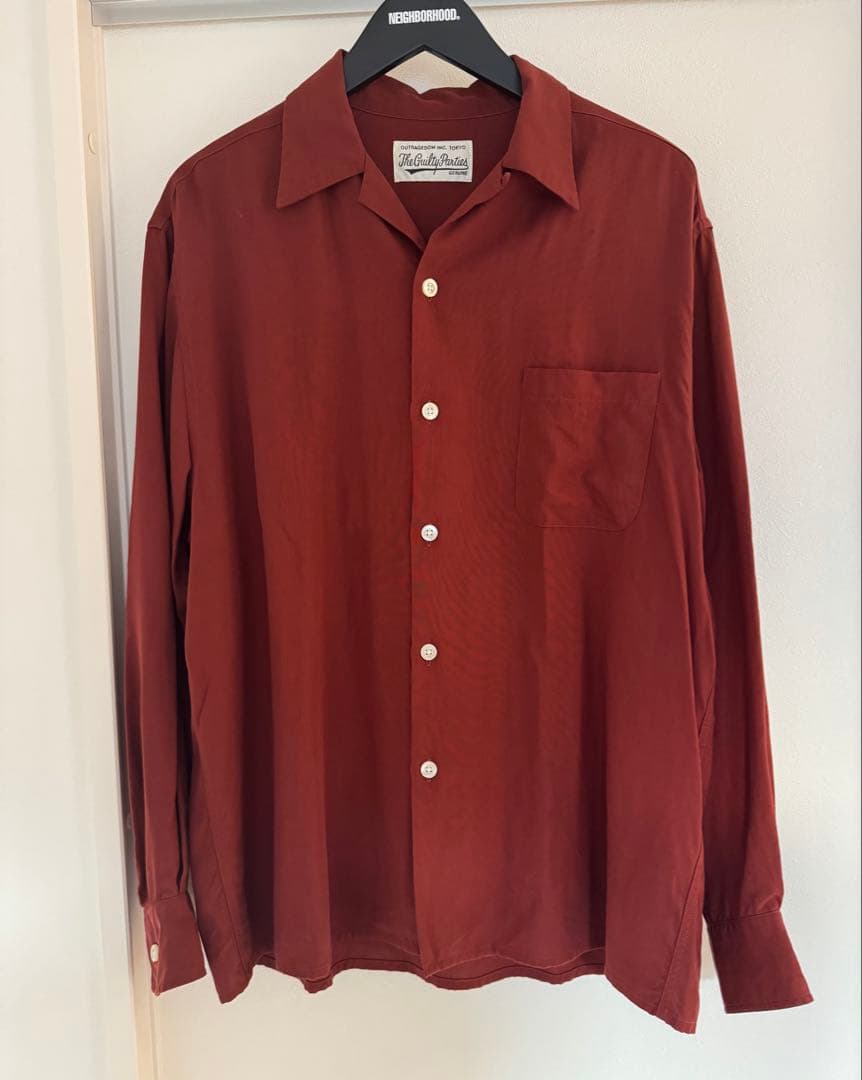 ワコマリア 50's シャツ M バーガンディ ダークレッドwackomaria
