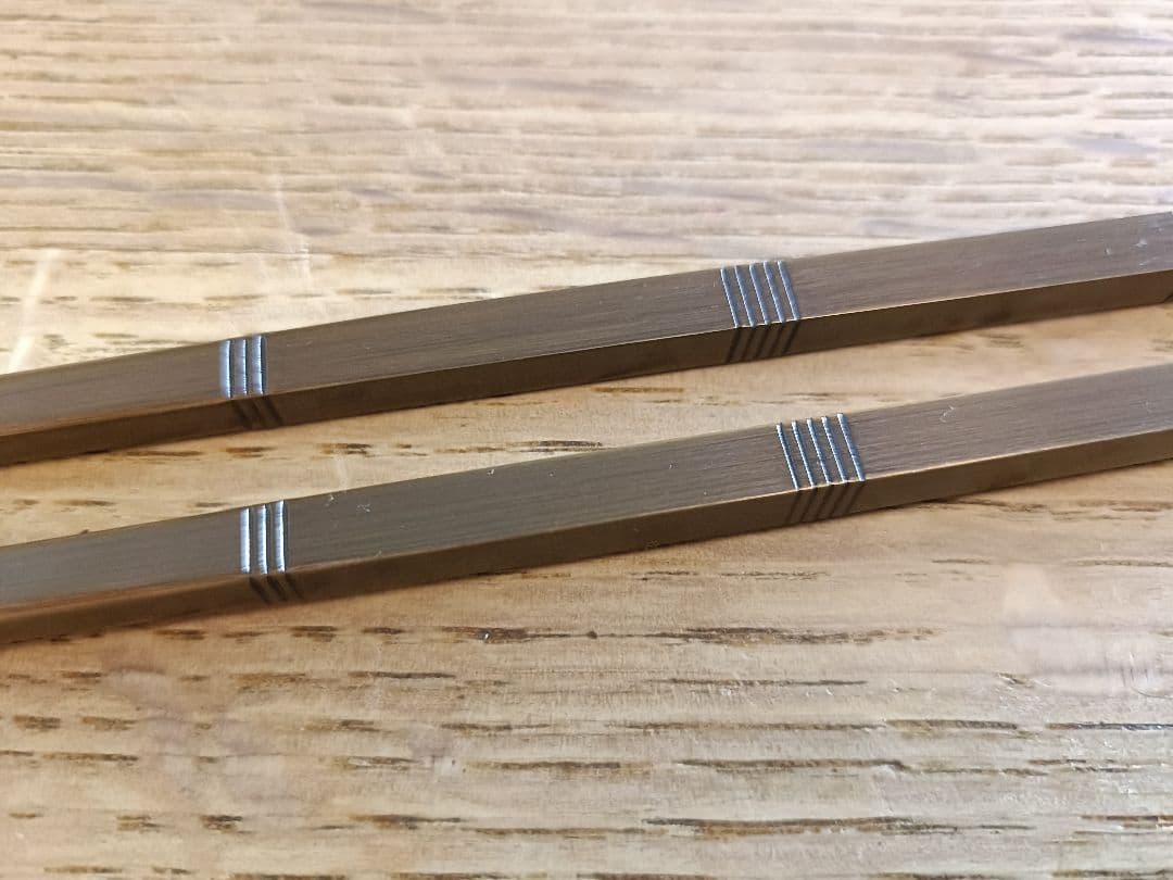 茶道具　木村清斎　七五三銀杏頭の火箸　未使用品