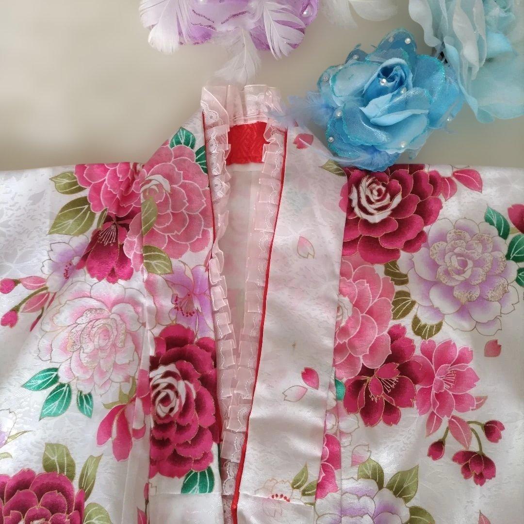 七五三 ・７才女の子　フルセット ・金ラメ入り花柄