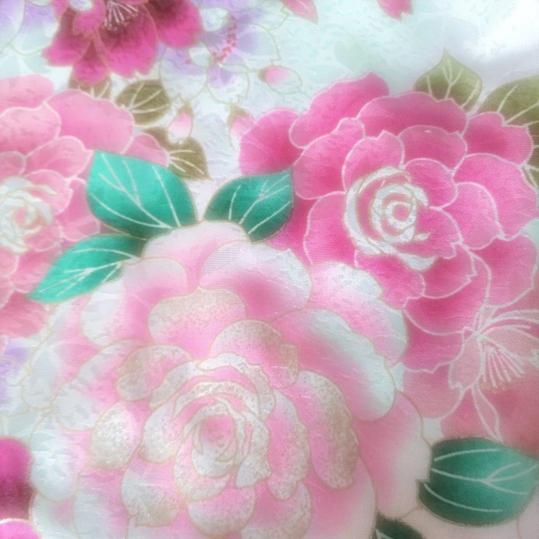 七五三 ・７才女の子　フルセット ・金ラメ入り花柄