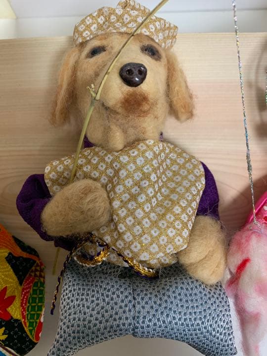 手作り羊毛フェルト　犬七福神