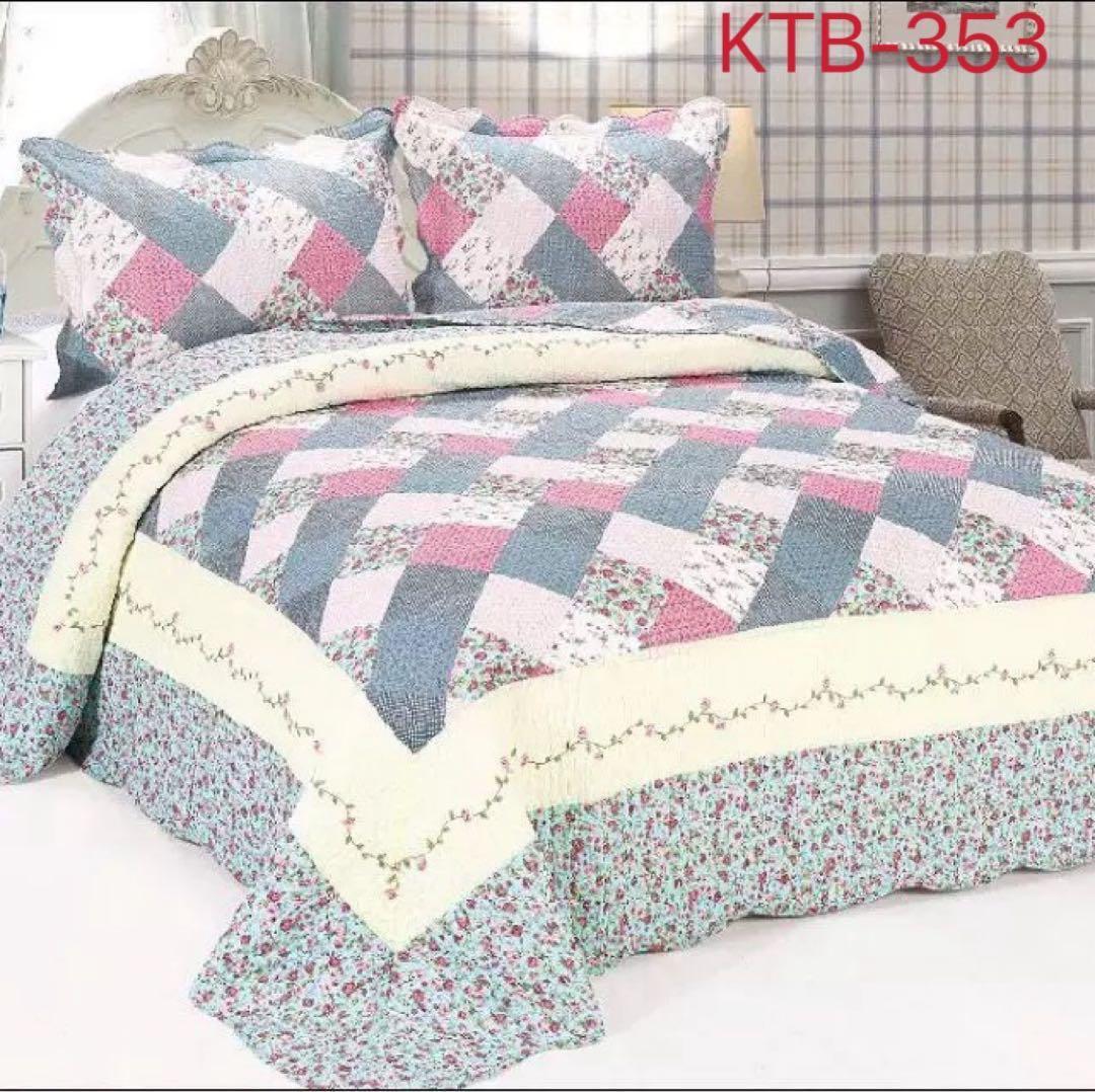 キルトベッドカバー3点セット綿マルチカバー キルティング 1126