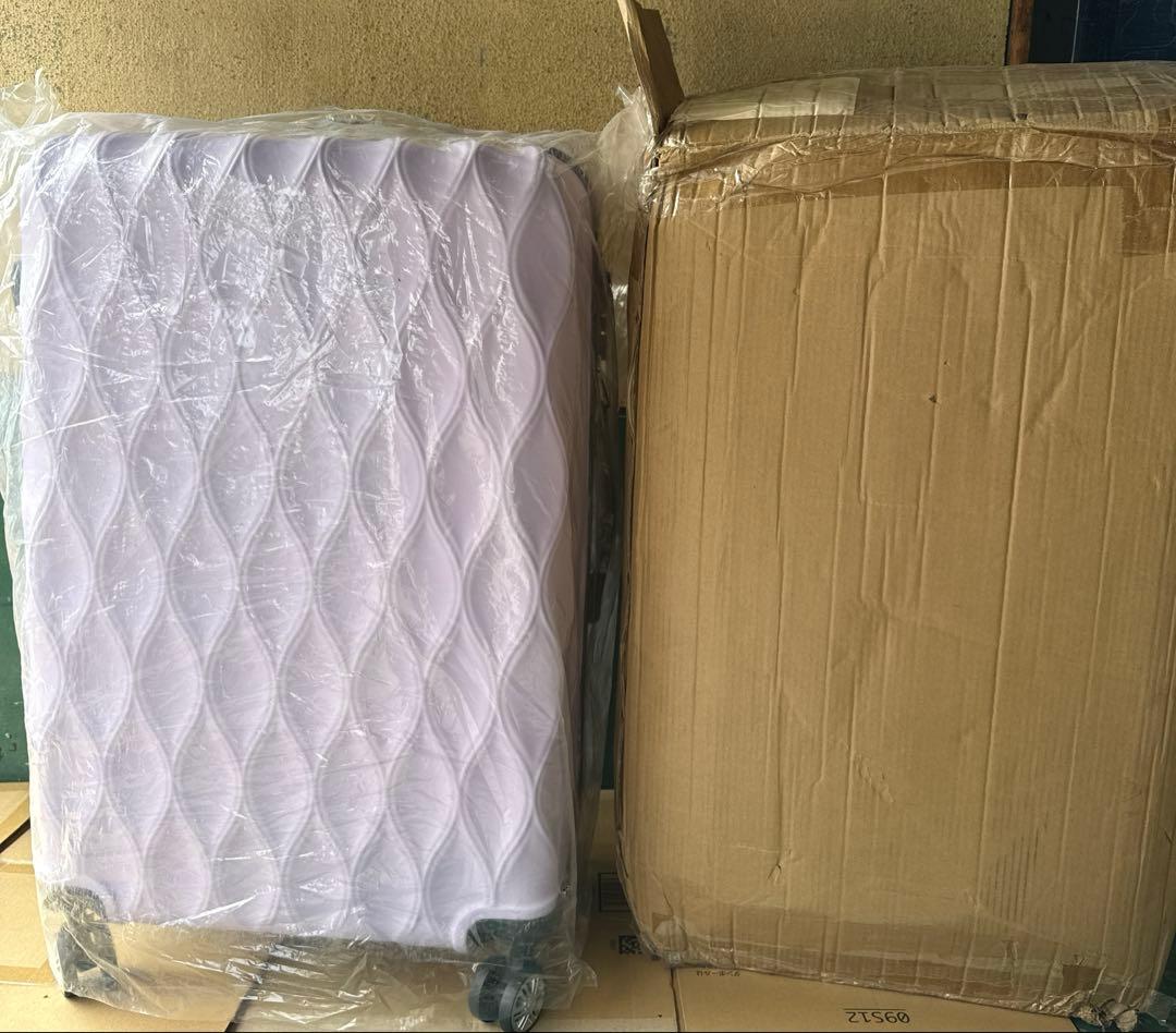 ラベンダーピンクキャリーケースソフトスーツケース 大小セット4個入れ子構造