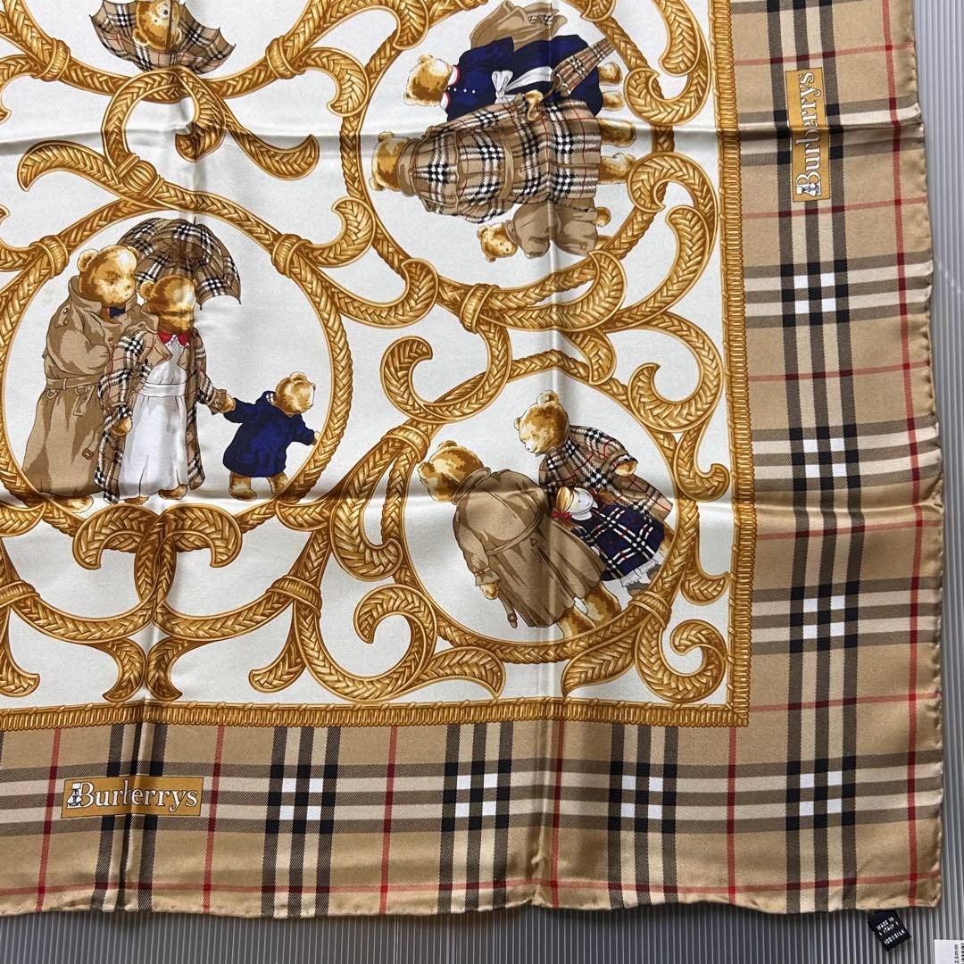 d*7様 71655 BURBERRY シルクスカーフ　未使用品　86×86cm