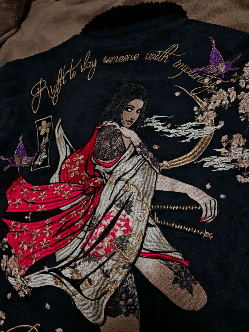 Divine Gジャン スカジャン 和風ジャケット 芸者 vintage 縫取